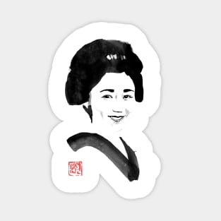smiling japanese woman Sticker